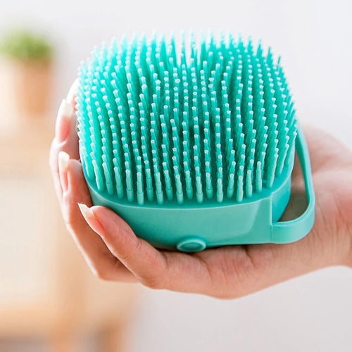 Brosse de bain – Silicone doux avec distributeur de shampoing
