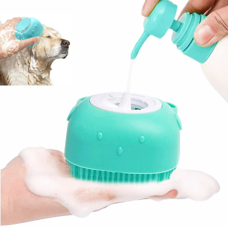 Brosse de bain – Silicone doux avec distributeur de shampoing